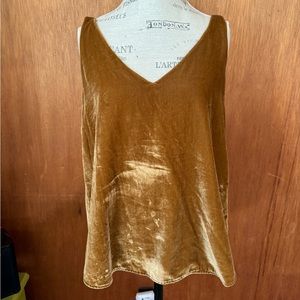 Loft Double V-Neck velvet sleeveless blouse